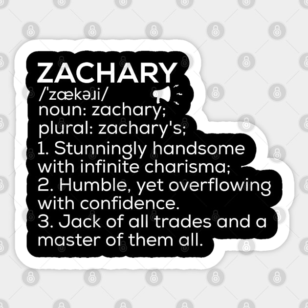 Zachary Name Definition Zachary Meaning Zachary Name Meaning Sticker by TeeLogic